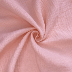 Ткань Муслин Жатый, цвет Нежно-Розовый (на отрез)  в Чистополье