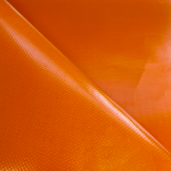 Тентовый материал ПВХ 450 гр/м2, Оранжевый (Ширина 160см), на отрез  в Чистополье, 450 г/м2, 699 руб