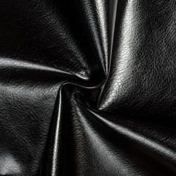 Ткань Дерматин (Кожзам) для мебели, цвет Черный (на отрез)  в Чистополье