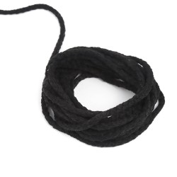 Шнур для одежды тип 2, цвет Чёрный (плетено-вязаный/полиэфир)  в Чистополье